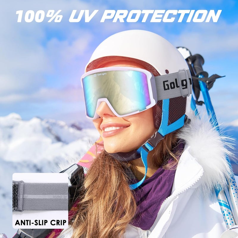 Golight OTG Ski Goggles – Hassle-Free Snow Goggles with Cylindrical REVO Lens, Anti-Fog Double Lens, UV400 & Comfortable Fit - Image 4
